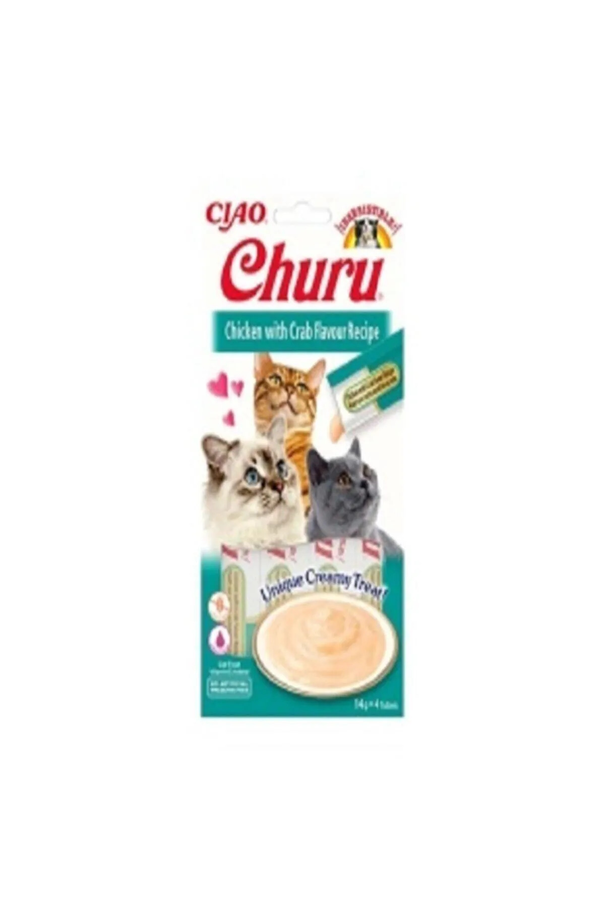 Ciao%20Churu%20Cream%20Tavuklu%20ve%20Yengeçli%20Kedi%20Ödül%20Kreması%204%20X%2014%20gr