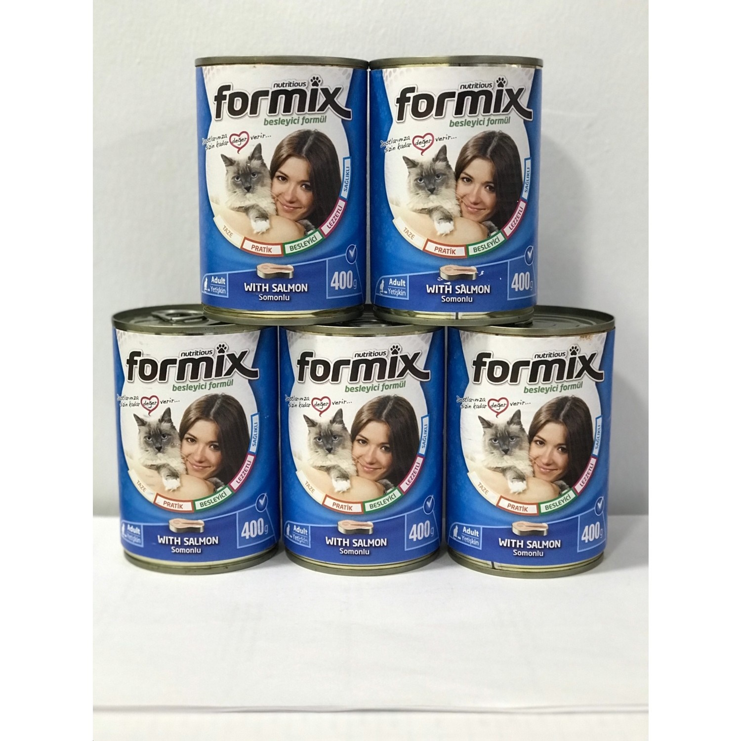 FORMİX%20Yetişkin%20Kedi%20Somonlu%20Konserve%20Maması%20400%20gr%20x%205%20Adet