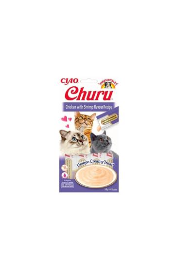 Ciao Churu Cream Tavuklu Ve Karidesli Kedi Ödül Kreması 4 X 14 Gr