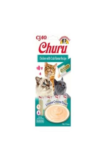 Ciao Churu Cream Tavuklu ve Yengeçli Kedi Ödül Kreması 4 X 14 gr