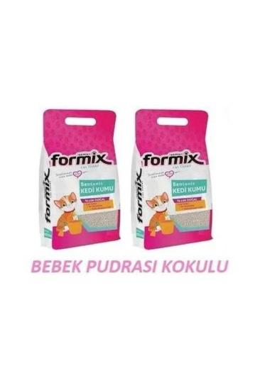Pro Line Formix Topaklaşan Bebek Pudra Kokulu Ince Bentonit Kedi Kumu 10 Lt X 2 Adet 0004