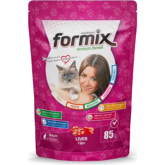Formix Ciğer Etli Jöleli Pouch Yetişkin Kısır Kedi Konservesi 85gr x 24 Adet