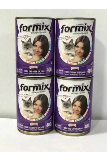 For mix Formix Somonlu Kısır Kedi Konserve Maması 400 Gr X 4 Adet